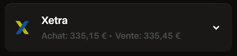 Spread affiche sur trade republic
