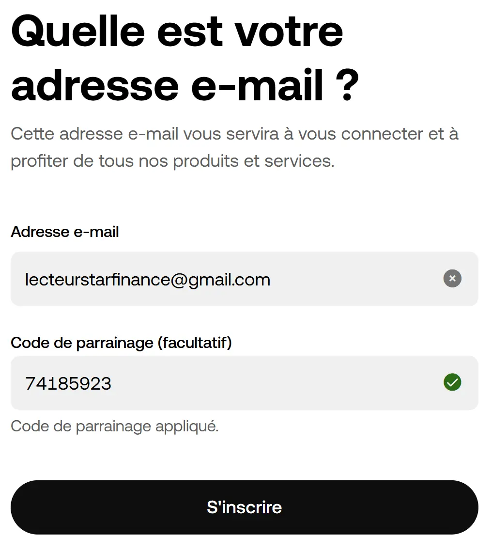 Etape inscription okx sur ordinateur