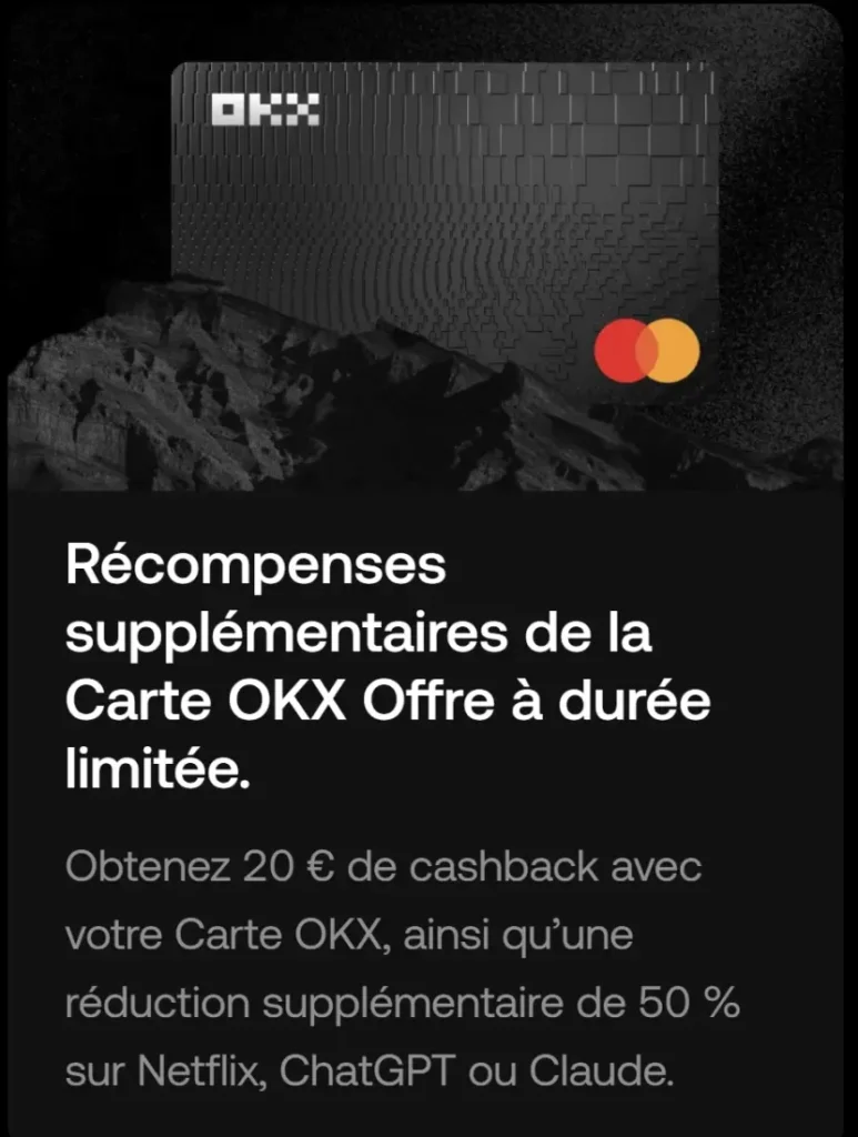 Offre promotionnelle bonus okx pay card