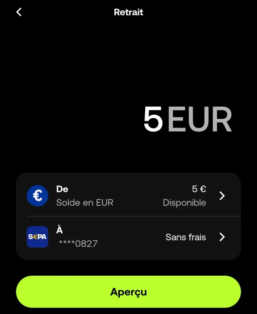 Retrait fonds okx