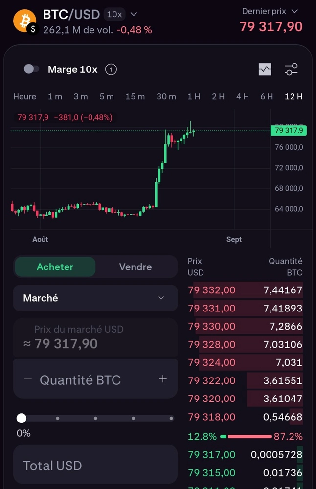 Vue trading spot kraken pro paire btc usdc