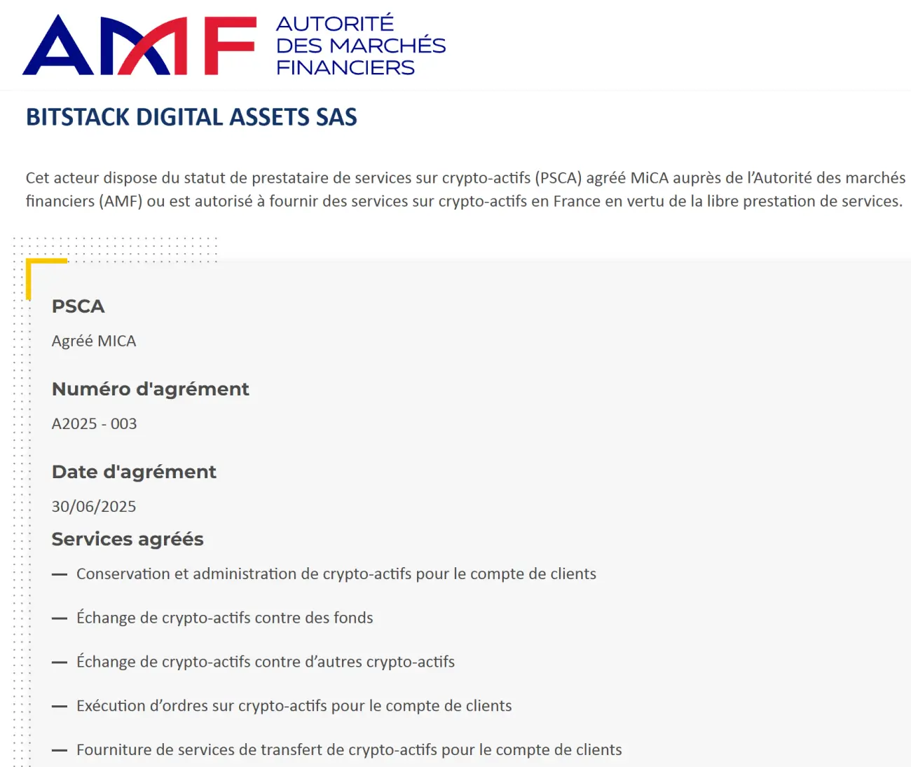 Amf fiche blanche bitstack